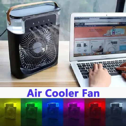 Portable Fan Air Conditioners USB Electric Fan LED Night Light Water Mist Fun 3 In 1 Air Humidifie For Home